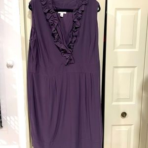 Dress Barn Purple Ruffle Neck Cocktail Dress - 18W